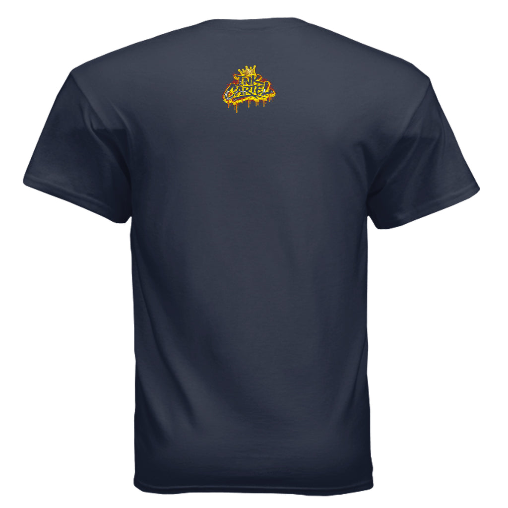 Ink Cartel Dope Star Lowrider Edition T-shirt with cartoon star figure cruising a lowrider, urban streetwear aesthetic