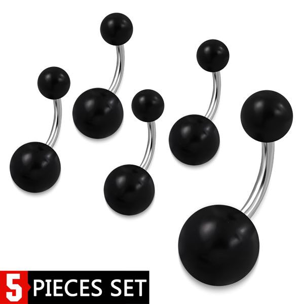 Ink Cartel – « Midnight Edge » Ensemble de 5 piercings pour sourcil