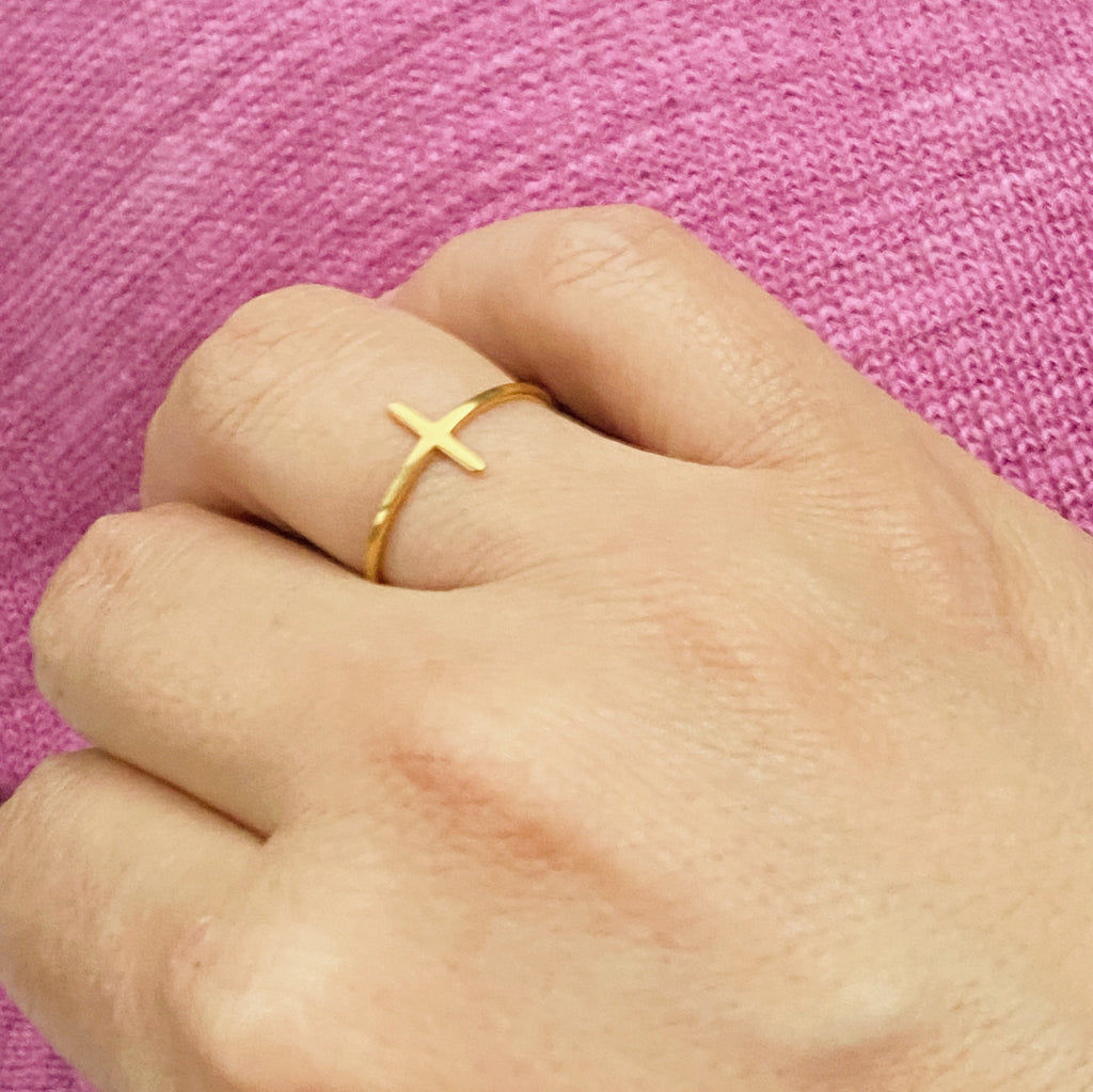 Bague Croix Latérale