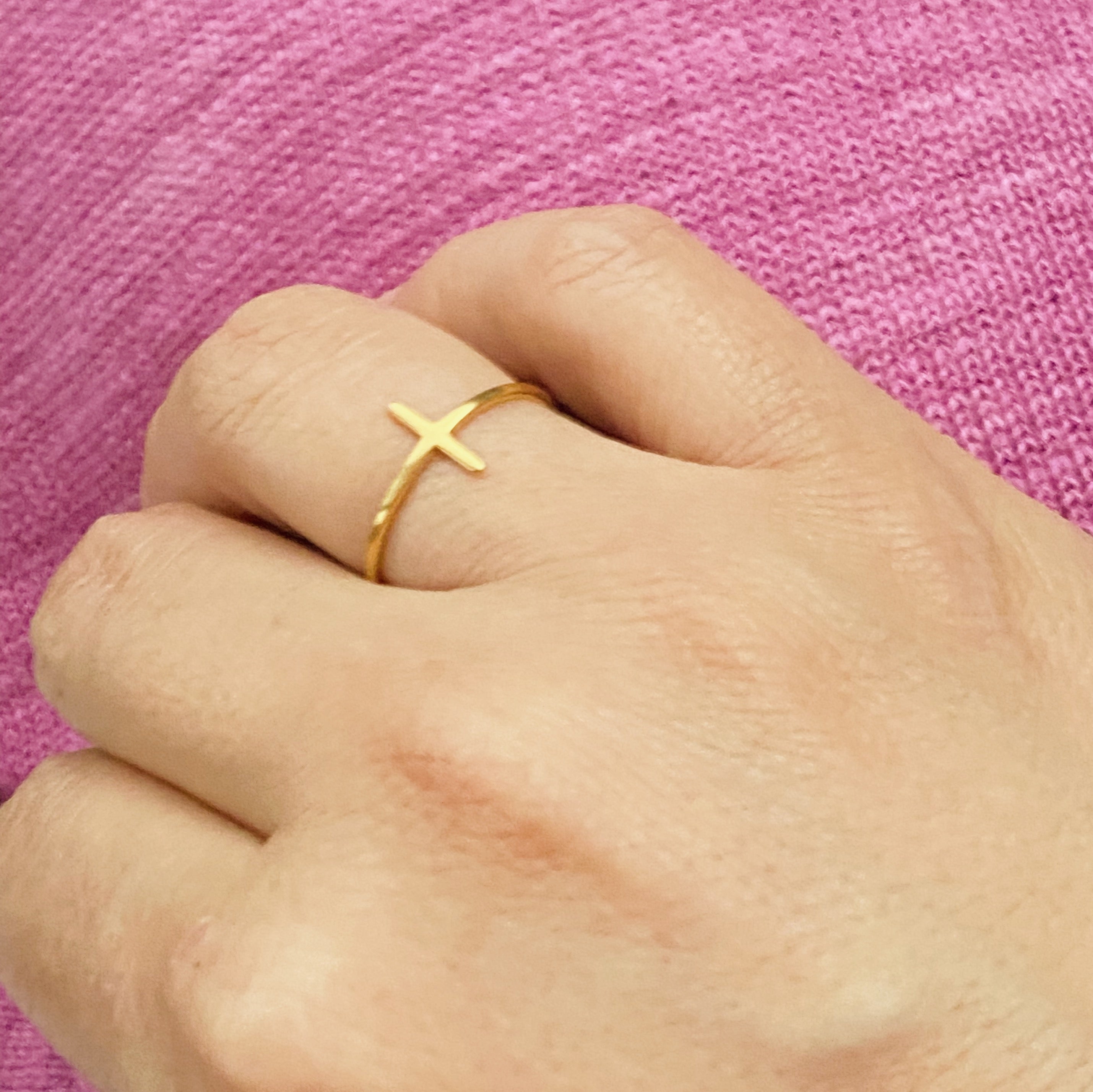 Bague Croix Latérale