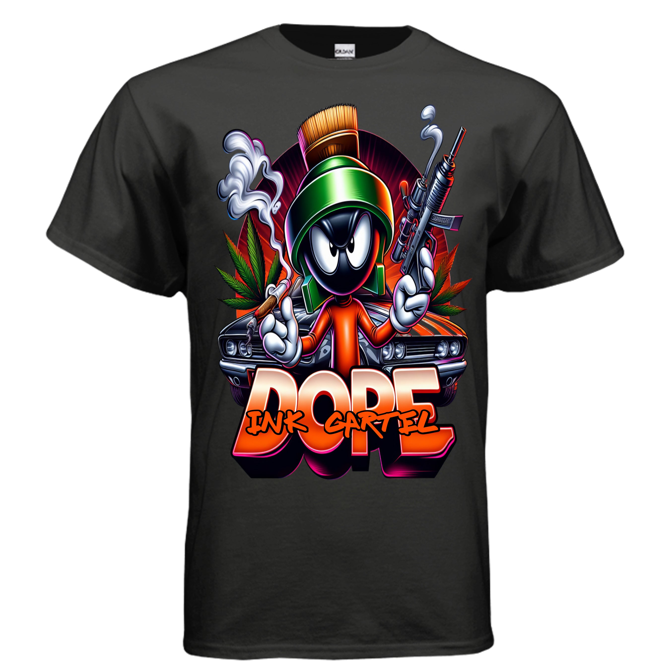 Ink Cartel Dope Collection Cartel Alien T-shirt with trippy alien character design and urban streetwear aesthetic