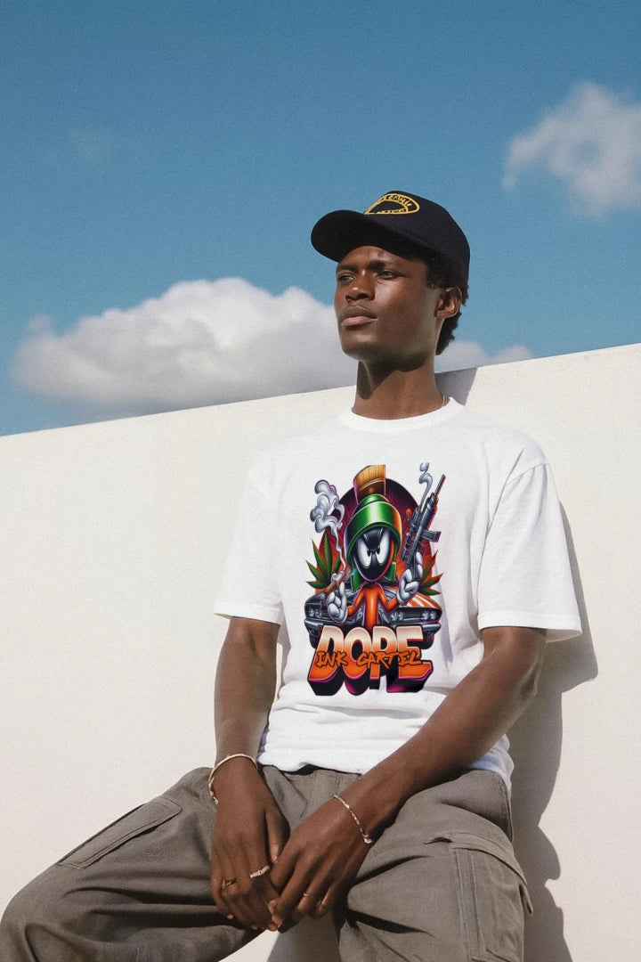 Ink Cartel Dope Collection Cartel Alien T-shirt with trippy alien character design and urban streetwear aesthetic