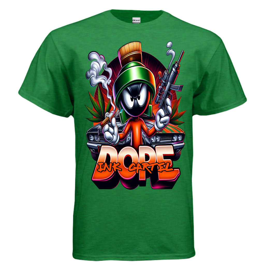 Ink Cartel Dope Collection Cartel Alien T-shirt with trippy alien character design and urban streetwear aesthetic