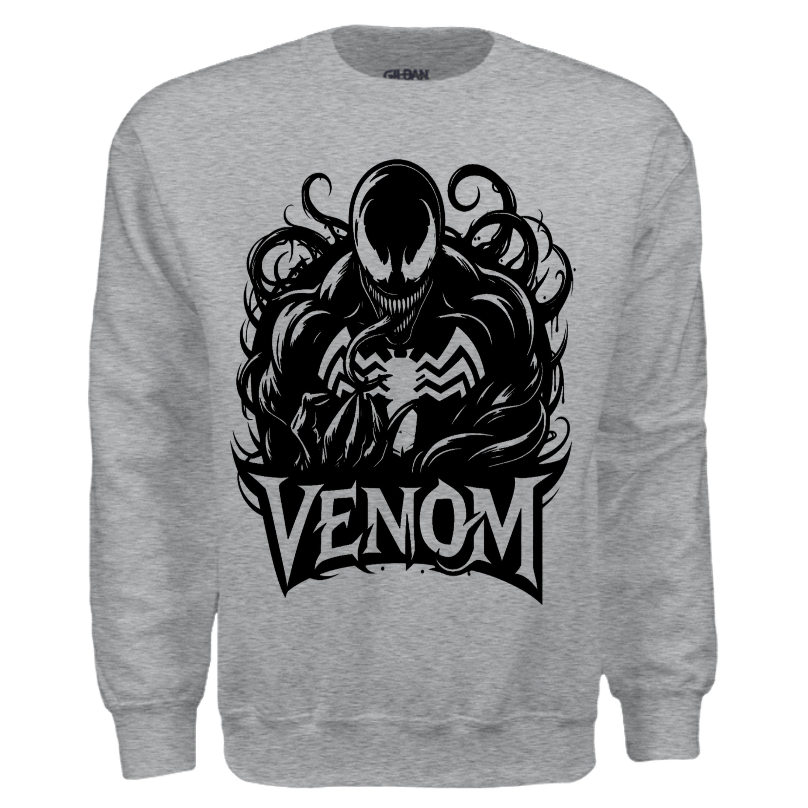  Ink Cartel The Ink Demon Blackout Sweater with all-black design and menacing creature graphic, sharp teeth and long tongue, urban streetwear aesthetic