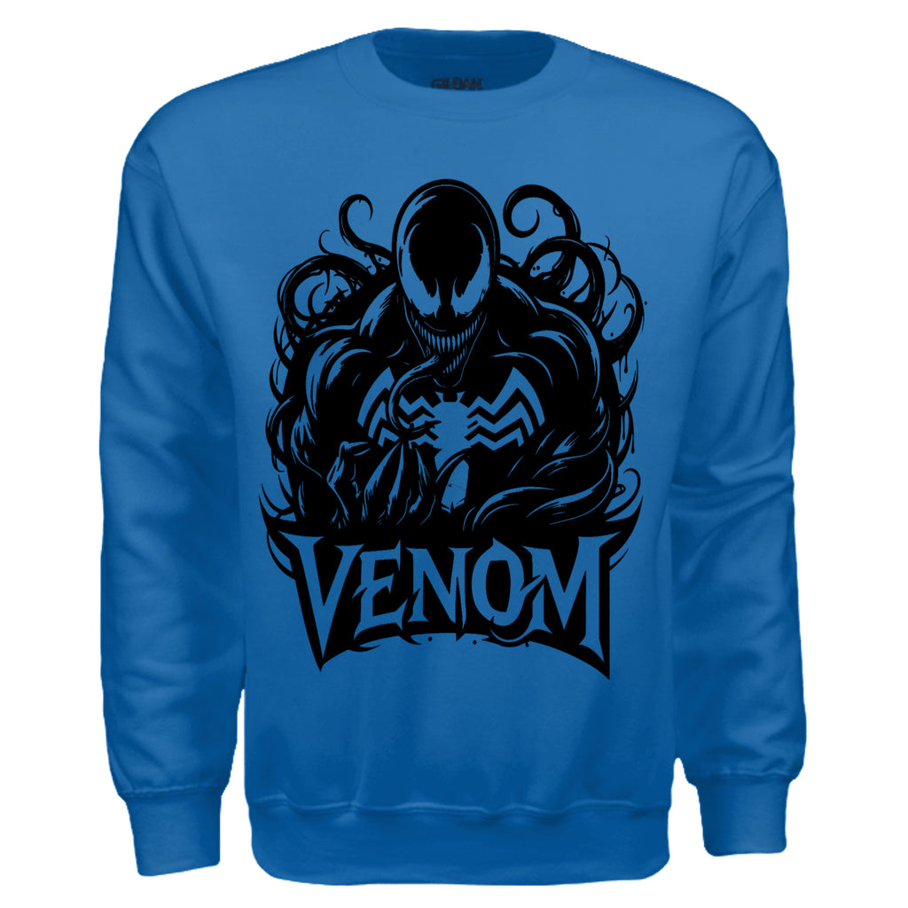  Ink Cartel The Ink Demon Blackout Sweater with all-black design and menacing creature graphic, sharp teeth and long tongue, urban streetwear aesthetic
