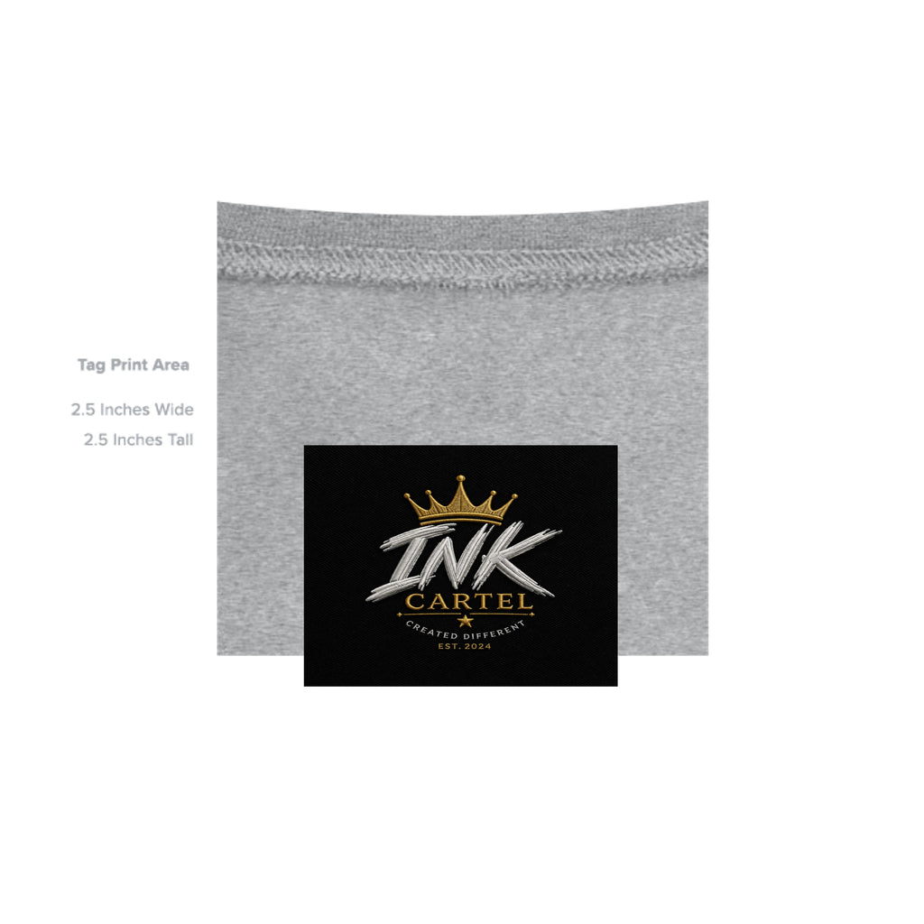 Ink Cartel The Ink Demon Blackout Sweater with all-black design and menacing creature graphic, sharp teeth and long tongue, urban streetwear aesthetic