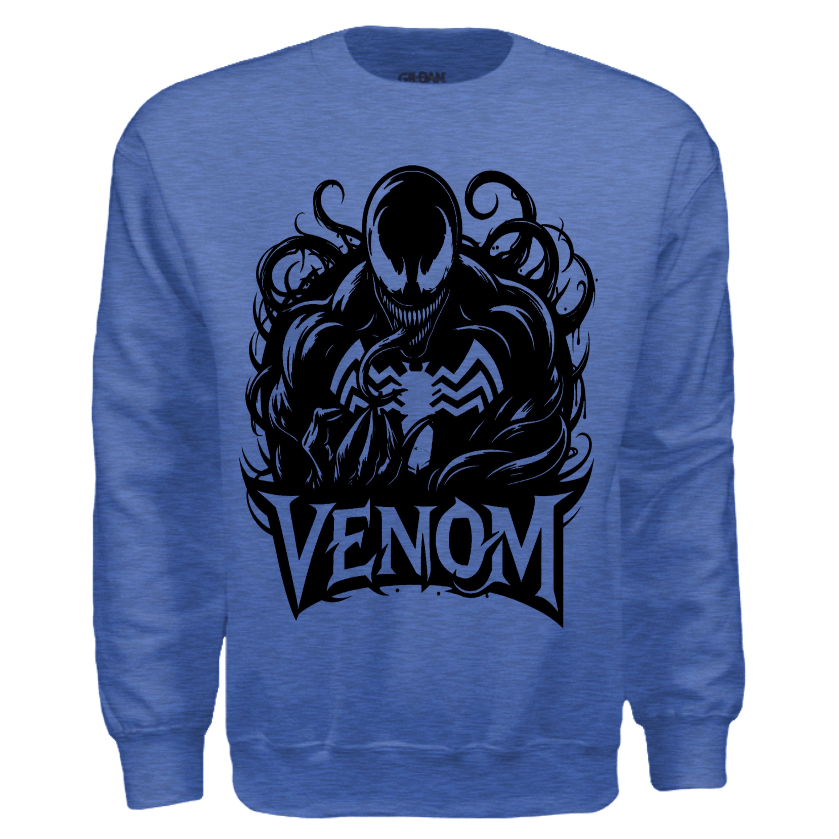  Ink Cartel The Ink Demon Blackout Sweater with all-black design and menacing creature graphic, sharp teeth and long tongue, urban streetwear aesthetic