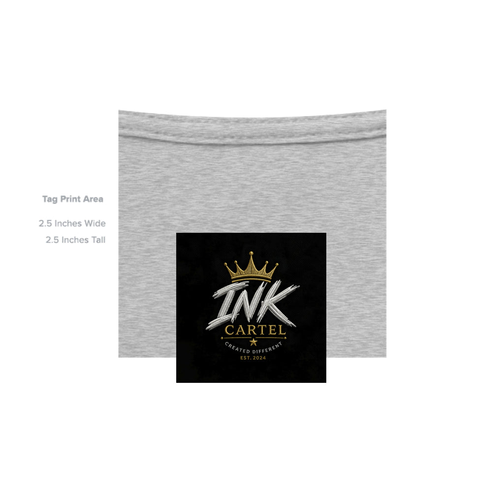 Gray fabric with Ink Cartel logo on a black background