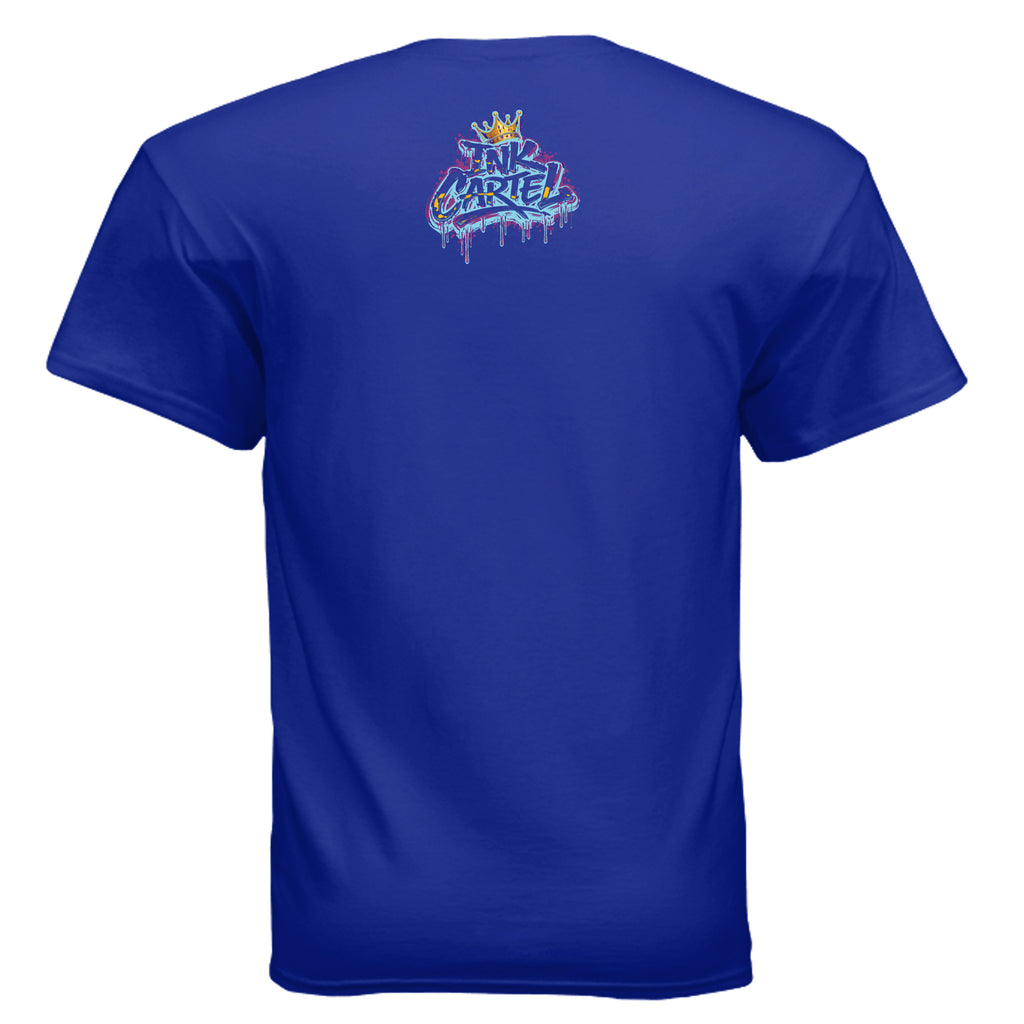 Blue t-shirt on a white background