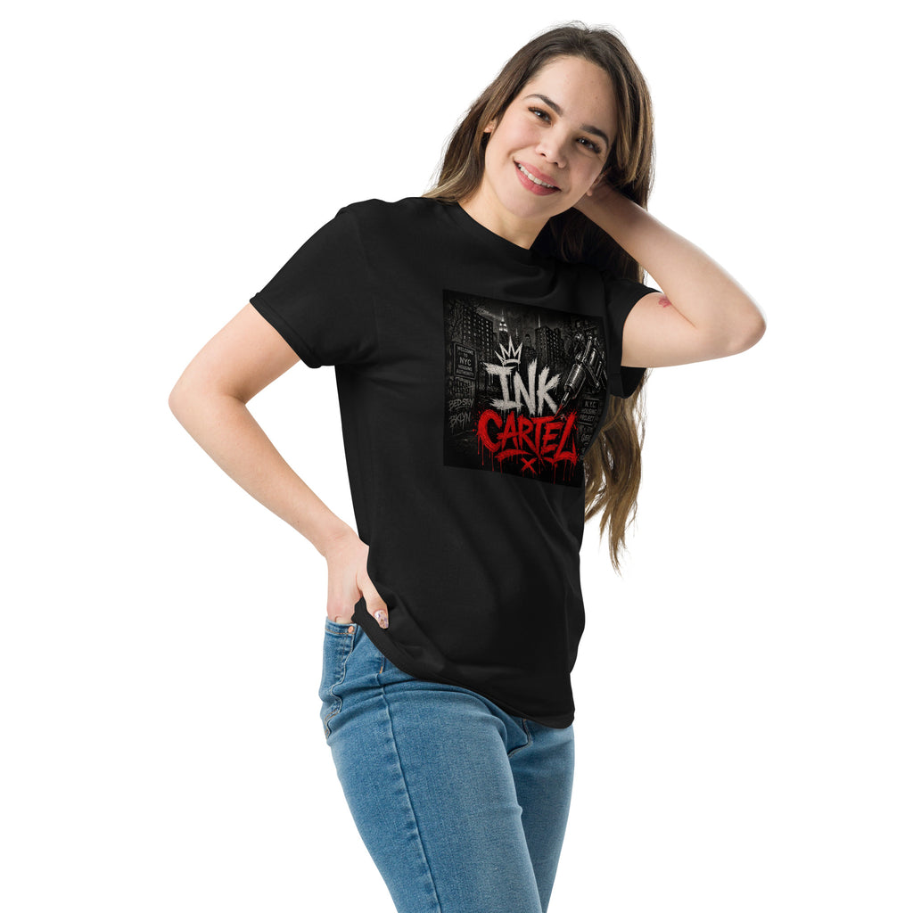 Ink Cartel Concrete Jungle Tattoo Pen Tee with urban graffiti design and tattoo pen artwork, streetwear shirt inspired by city life