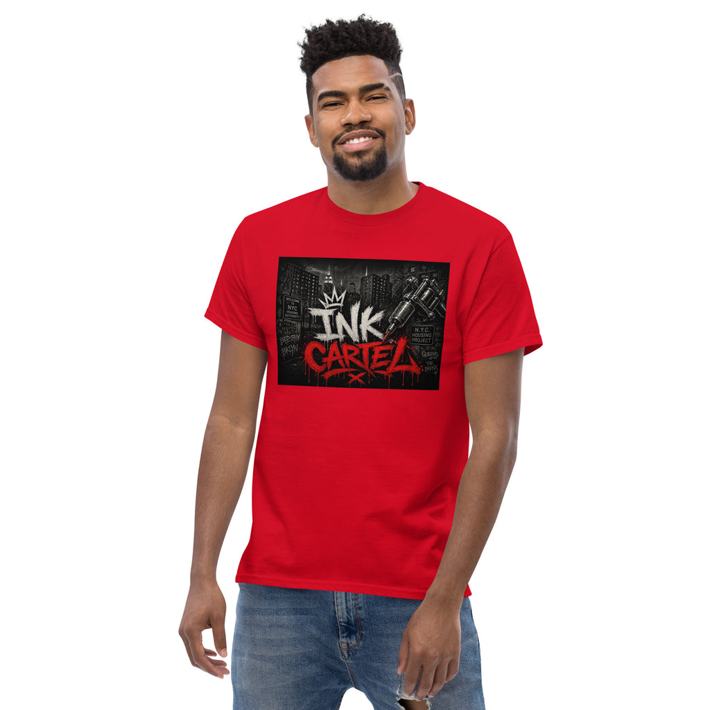 Ink Cartel Concrete Jungle Tattoo Pen Tee with urban graffiti design and tattoo pen artwork, streetwear shirt inspired by city life