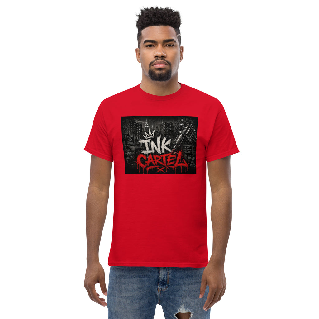 Ink Cartel Concrete Jungle Tattoo Pen Tee with urban graffiti design and tattoo pen artwork, streetwear shirt inspired by city life