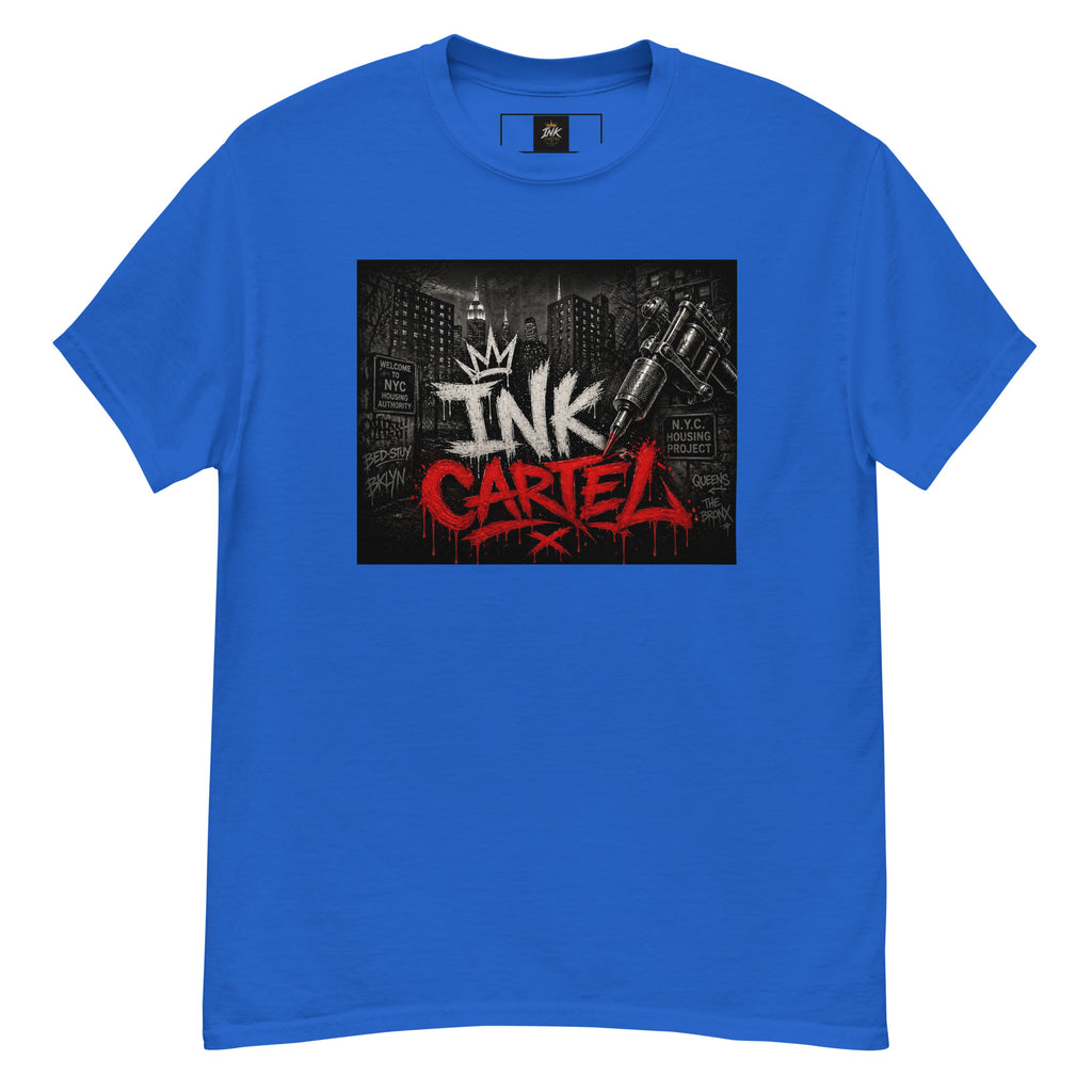 Ink Cartel Concrete Jungle Tattoo Pen Tee with urban graffiti design and tattoo pen artwork, streetwear shirt inspired by city life