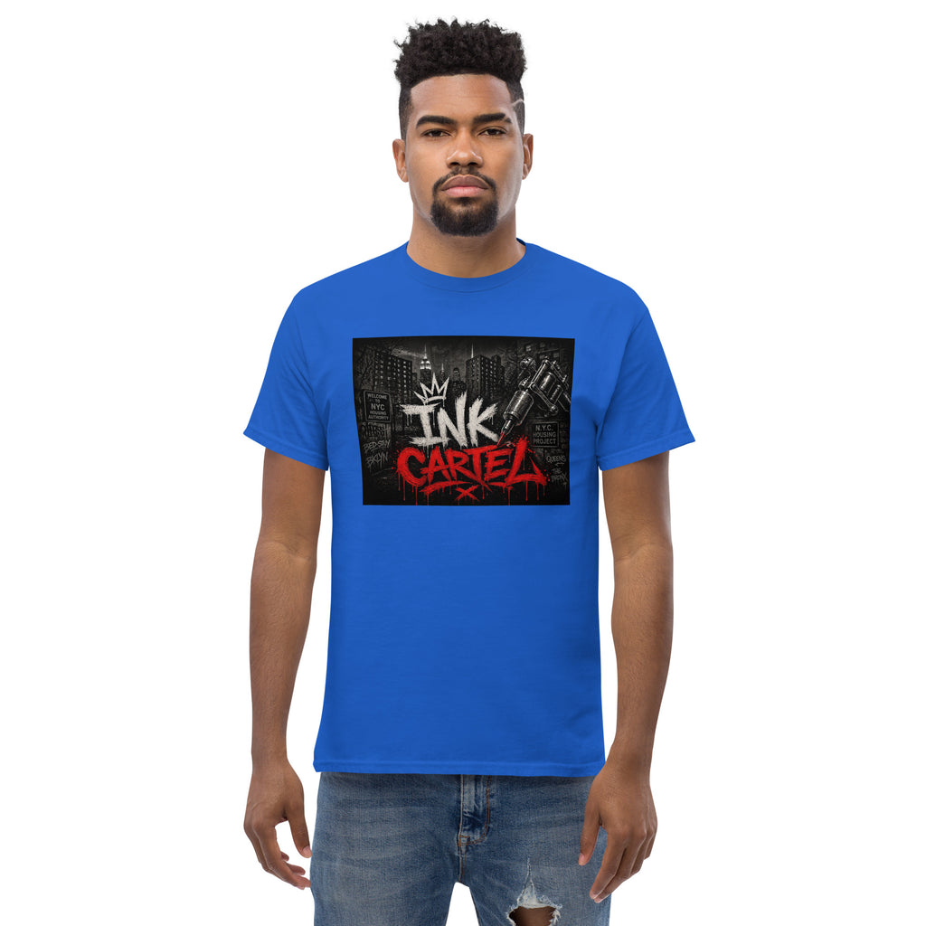 Ink Cartel Concrete Jungle Tattoo Pen Tee with urban graffiti design and tattoo pen artwork, streetwear shirt inspired by city life