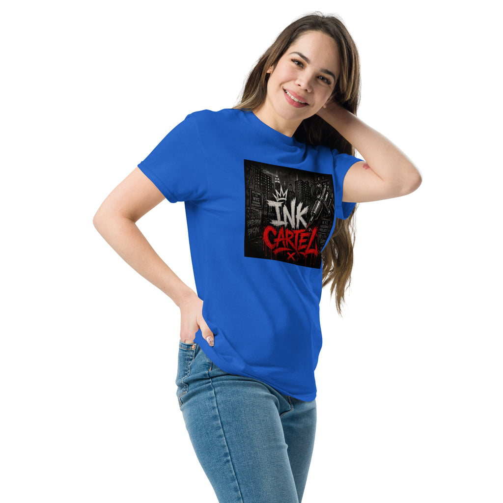 Ink Cartel Concrete Jungle Tattoo Pen Tee with urban graffiti design and tattoo pen artwork, streetwear shirt inspired by city life