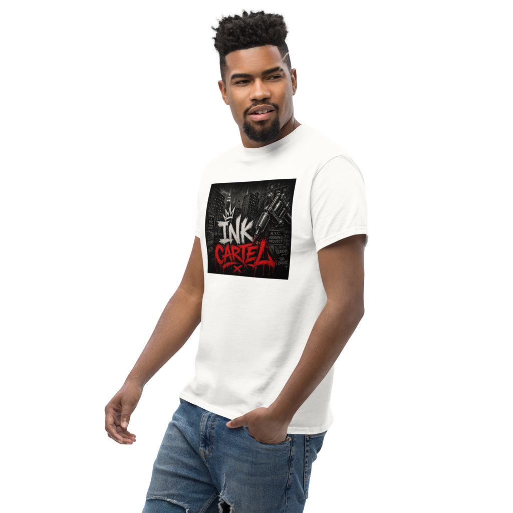Ink Cartel Concrete Jungle Tattoo Pen Tee with urban graffiti design and tattoo pen artwork, streetwear shirt inspired by city life
