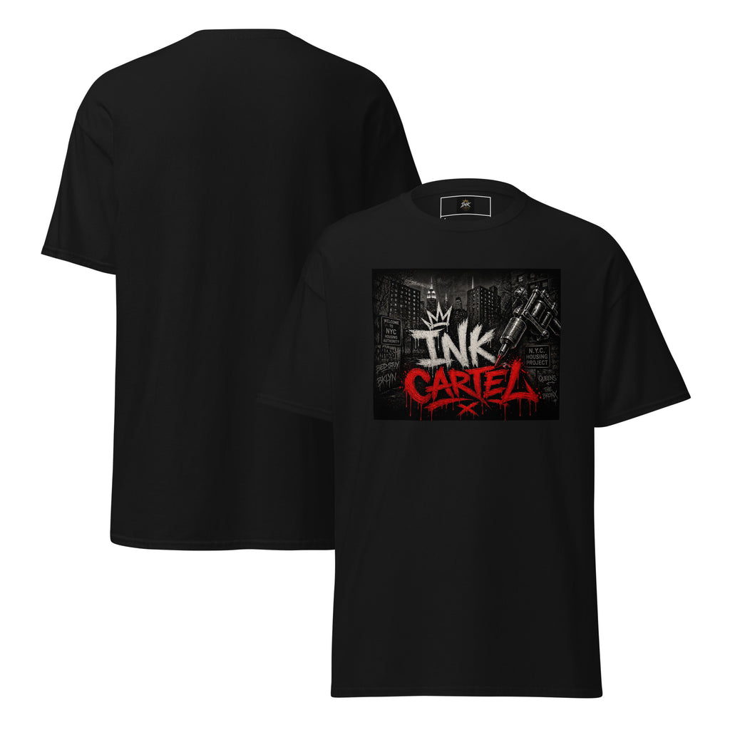 Ink Cartel Concrete Jungle Tattoo Pen Tee with urban graffiti design and tattoo pen artwork, streetwear shirt inspired by city life