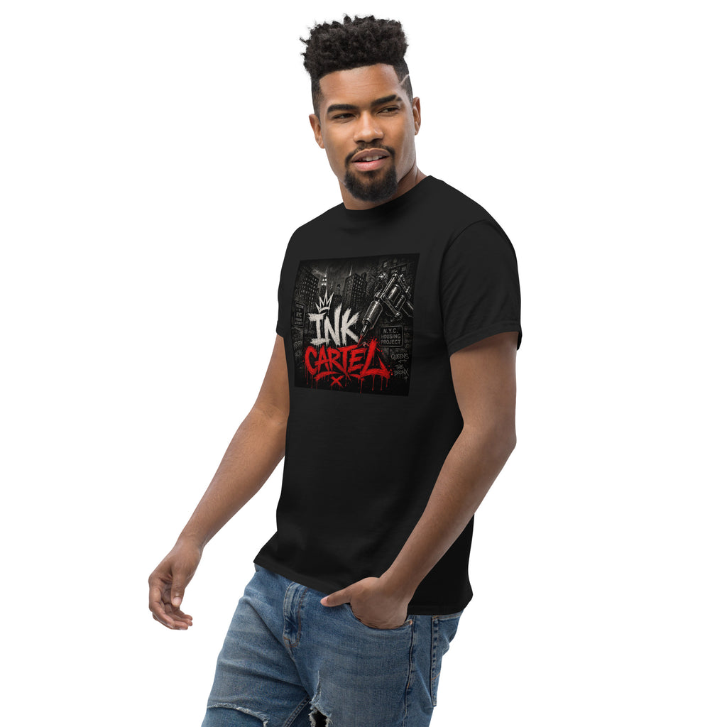 Ink Cartel Concrete Jungle Tattoo Pen Tee with urban graffiti design and tattoo pen artwork, streetwear shirt inspired by city life