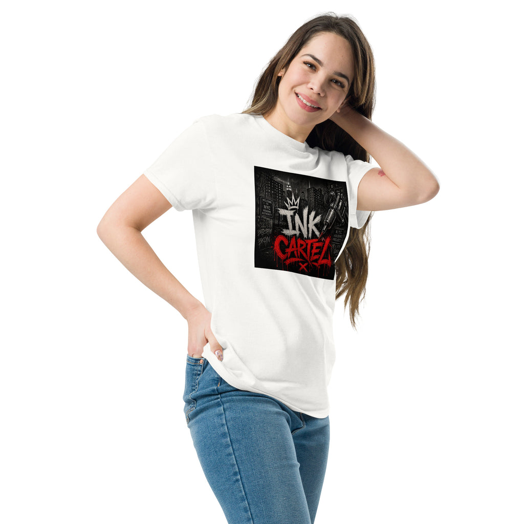 Ink Cartel Concrete Jungle Tattoo Pen Tee with urban graffiti design and tattoo pen artwork, streetwear shirt inspired by city life