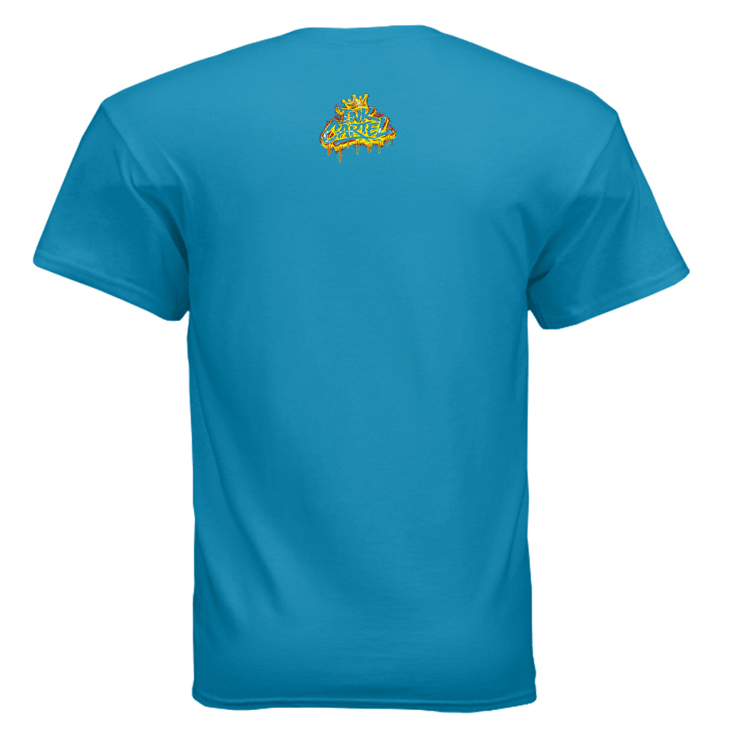 Ink Cartel Dope Star Lowrider Edition T-shirt with cartoon star figure cruising a lowrider, urban streetwear aesthetic