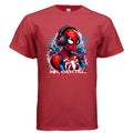 Red t-shirt with Spider-Man graphic and 'Ink Cartel' text on a white background