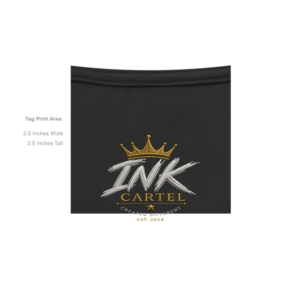 Black pouch with 'INK CARTEL' logo and text on a white background
