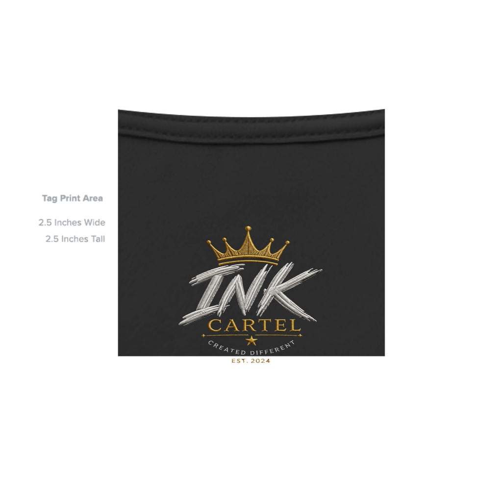 Black pouch with 'INK CARTEL' logo and text on a white background