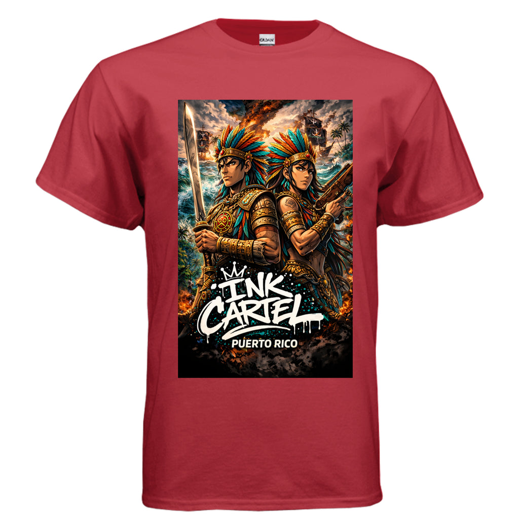 Ink Cartel Taíno Legacy Couple Tee representing love, heritage, and island roots through bold streetwear design