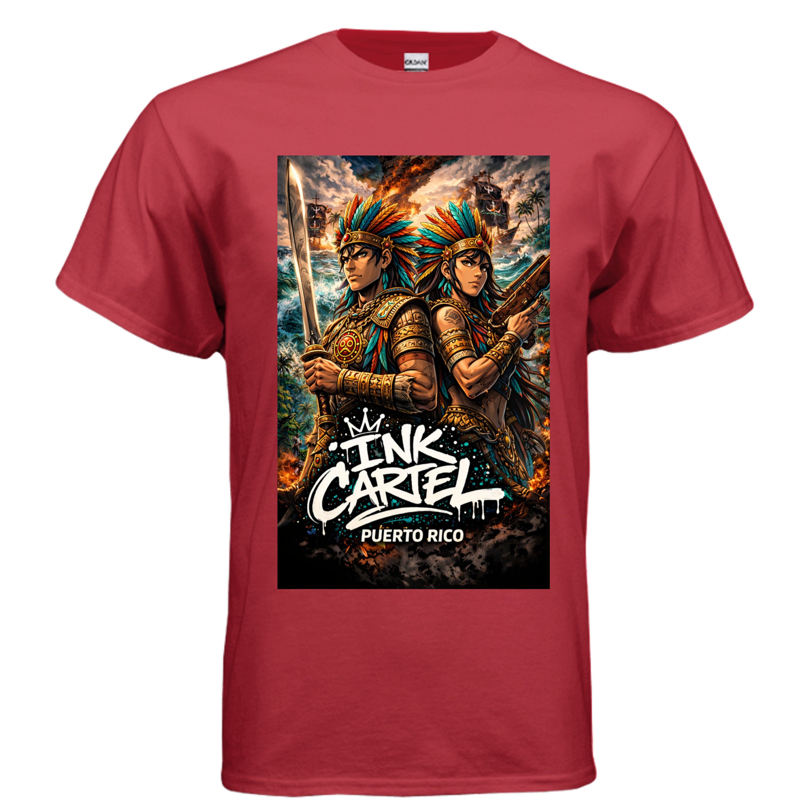 Ink Cartel Taíno Legacy Couple Tee representing love, heritage, and island roots through bold streetwear design