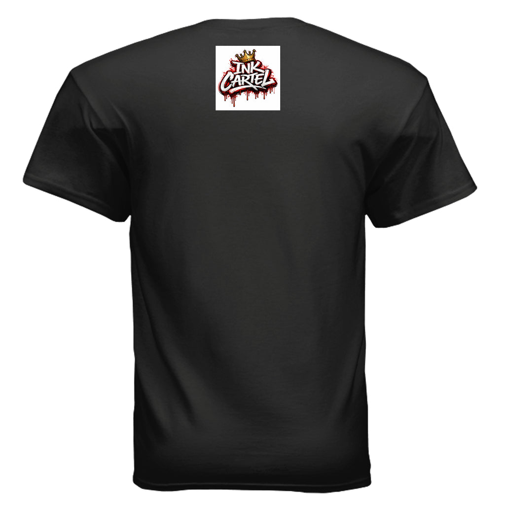  Ink Cartel Taíno War Lord T-shirt with Camuy sun symbol chain design inspired by Puerto Rican Taíno heritage and urban streetwear style