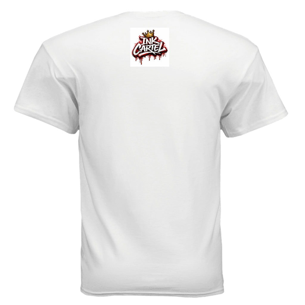  Ink Cartel Taíno War Lord T-shirt with Camuy sun symbol chain design inspired by Puerto Rican Taíno heritage and urban streetwear style