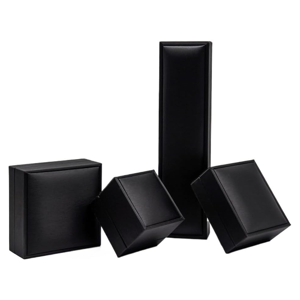 Set of black rectangular boxes on a white background