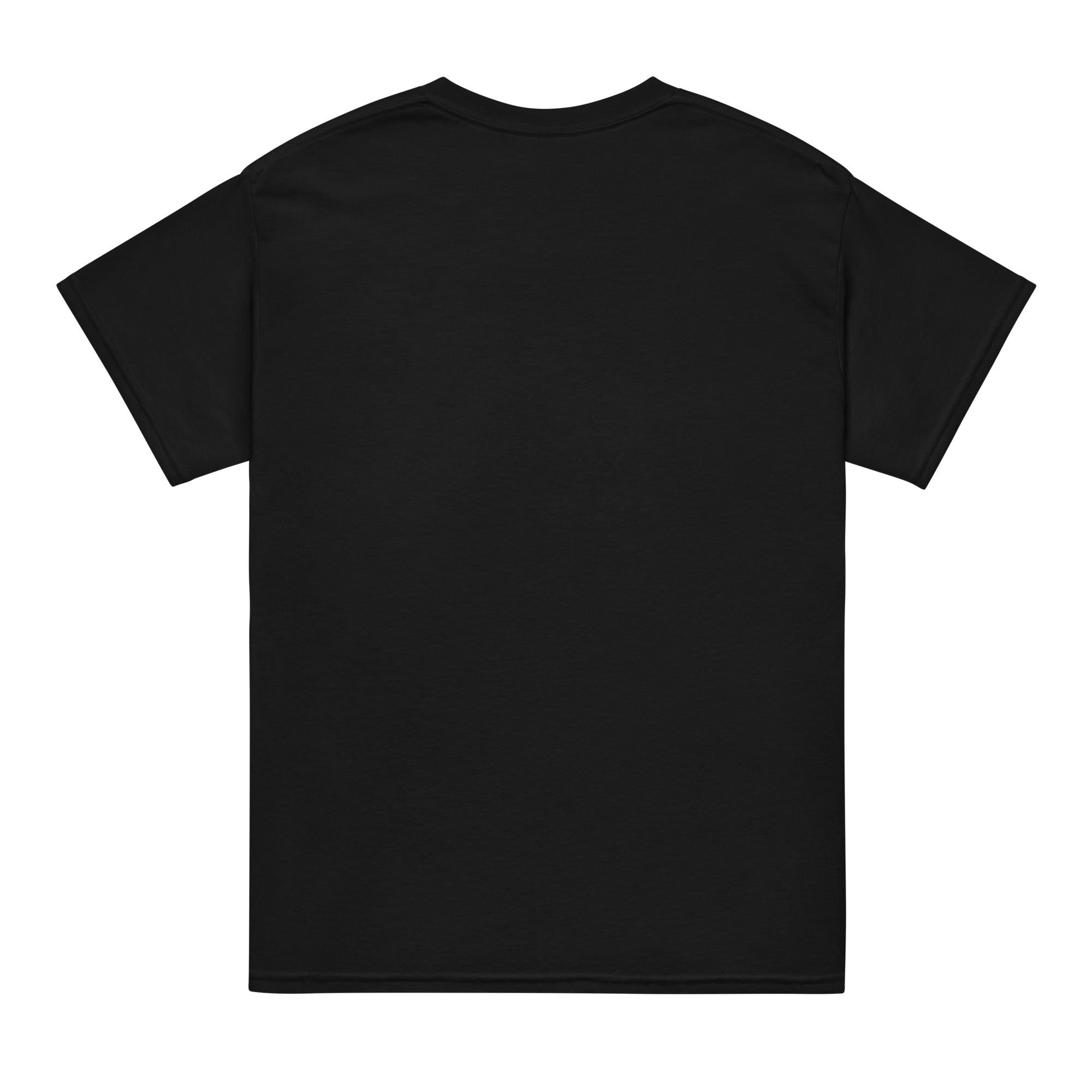 Black t-shirt on a white background