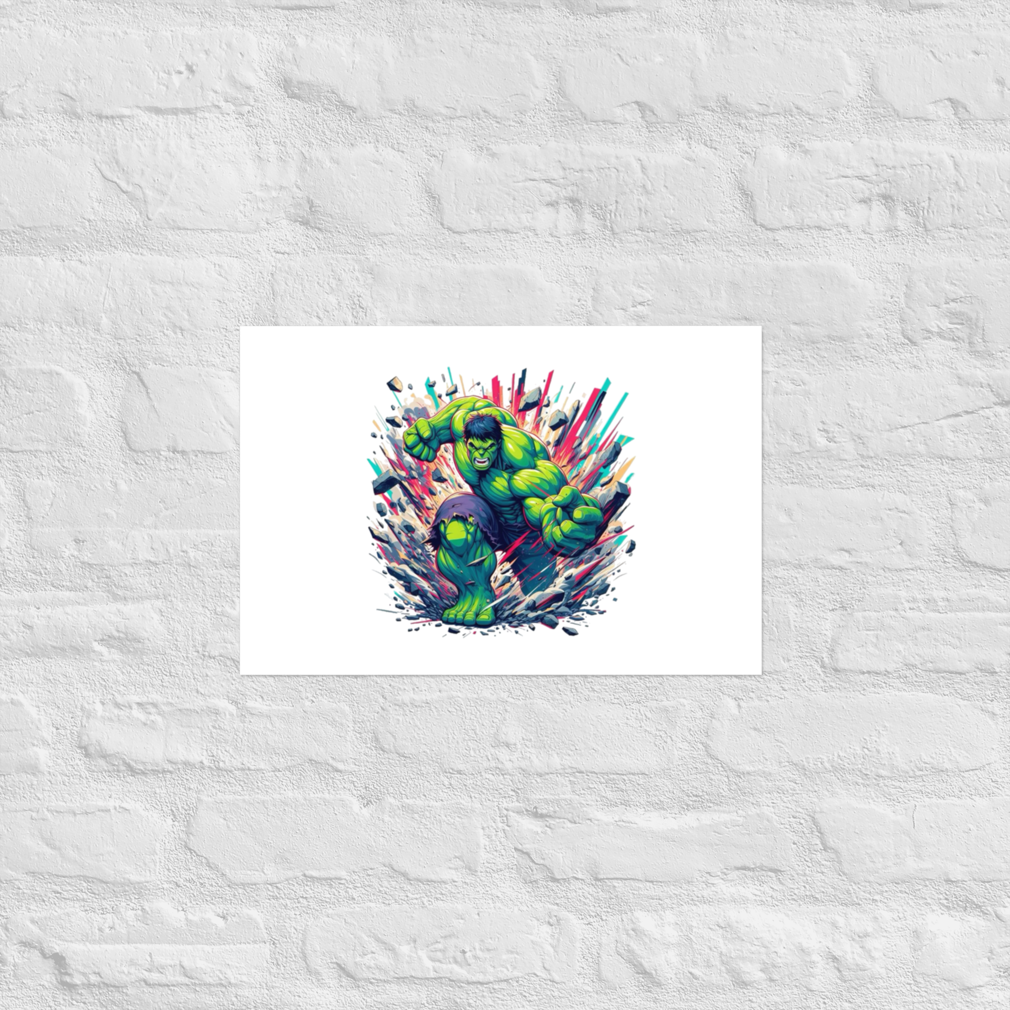Colorful illustration of a character on a textured white background