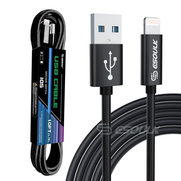 Cable USB de 10 pies para iPhone XS/XR/XS MAX 1.7A