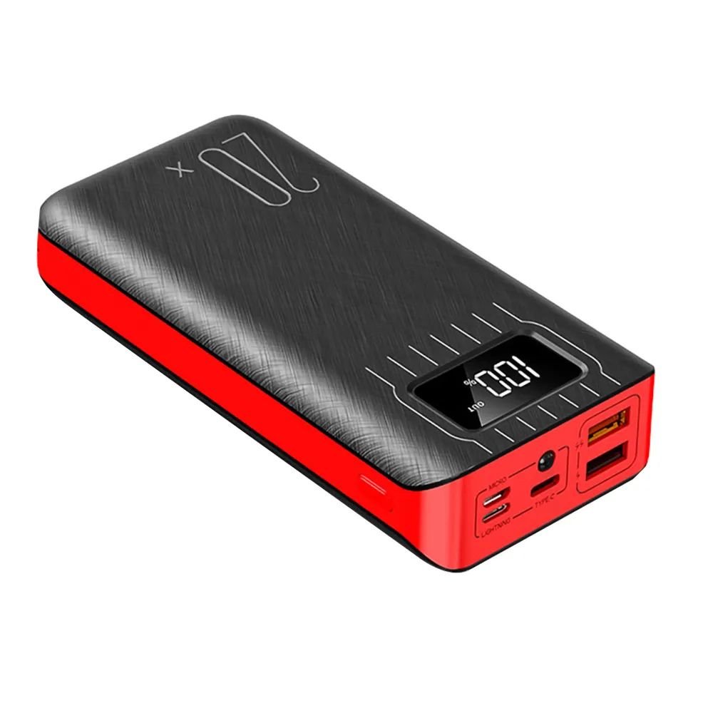 Batería externa Power Bank de 20000mAh con doble USB y linterna LED