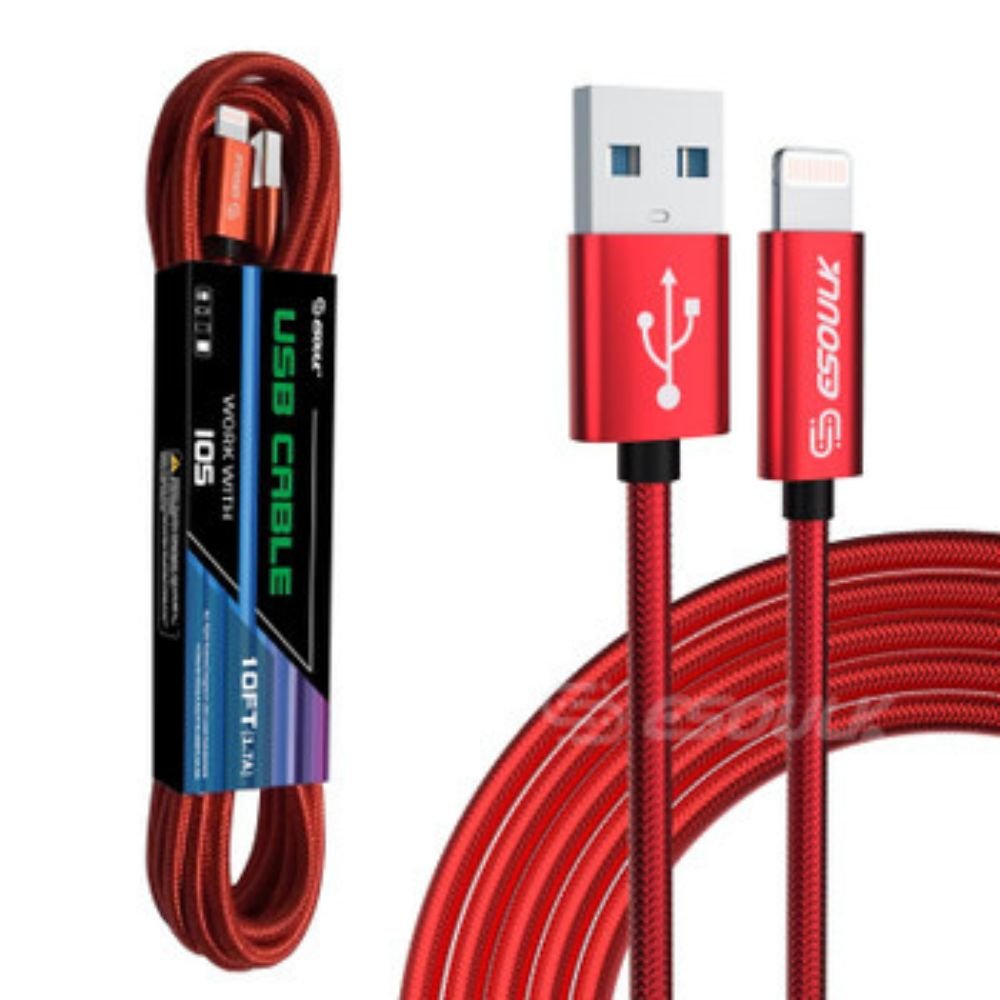 Cable USB de 10 pies para iPhone XS/XR/XS MAX 1.7A