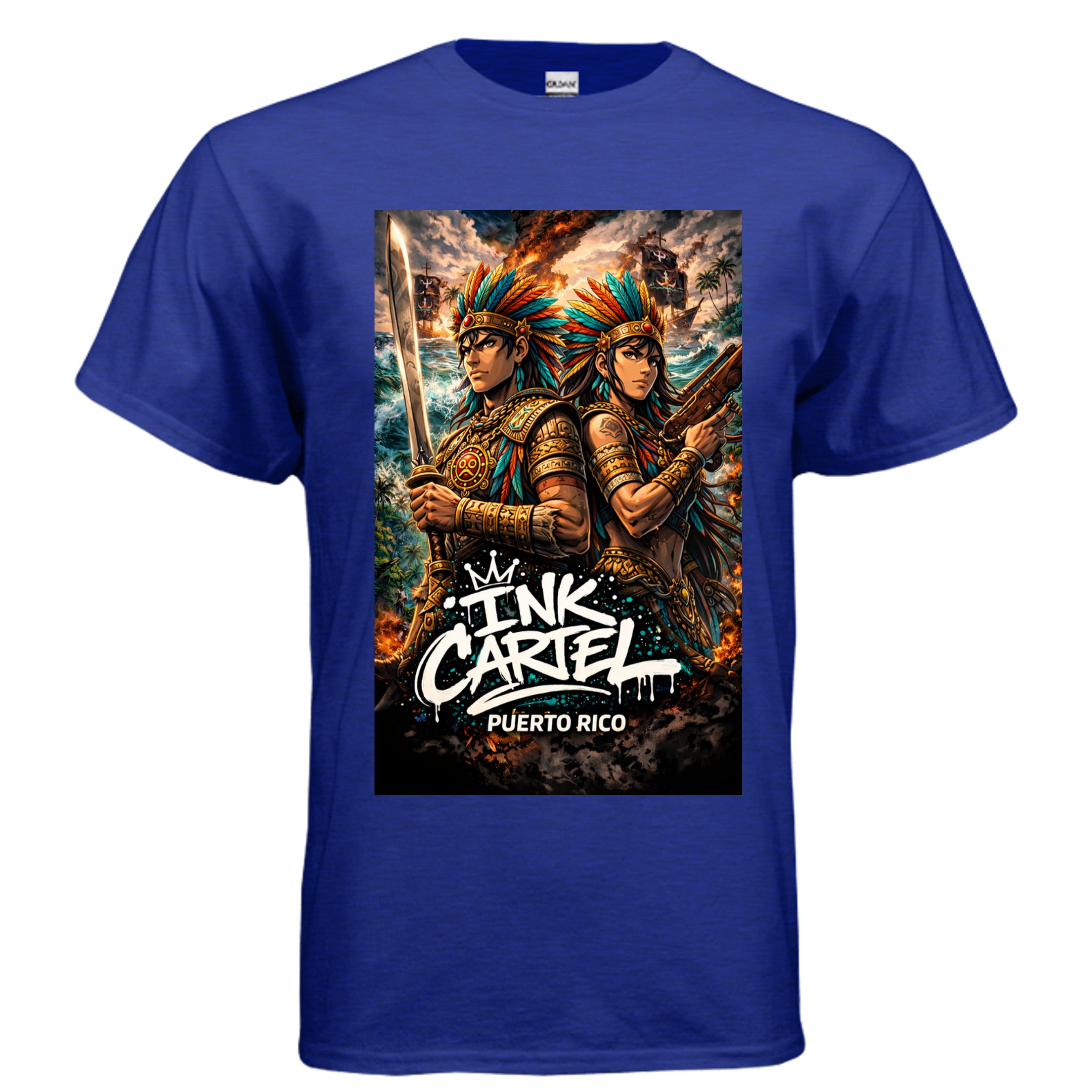  Ink Cartel Taíno Legacy Couple Tee representing love, heritage, and island roots through bold streetwear design